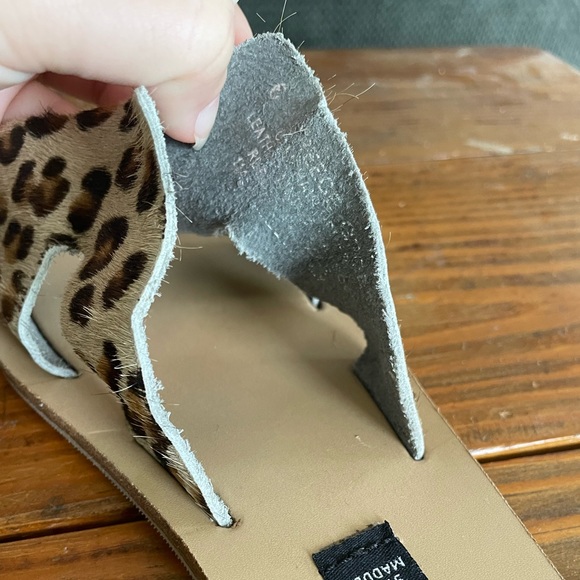 NWOT Steve Madden Greece Cheetah Print Leather Slides Sandals - Picture 8 of 9